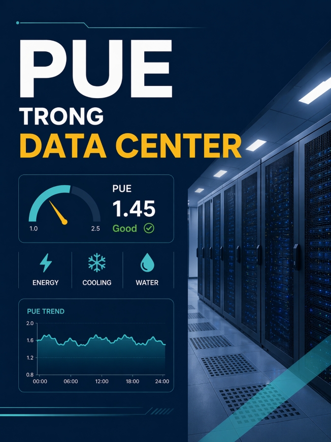 PUE trong data center – Hiểu đúng để tối ưu hiệu suất năng lượng