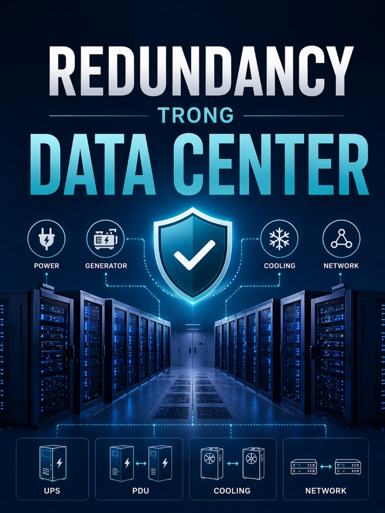 Redundancy trong trung tâm dữ liệu: Giải pháp đảm bảo hệ thống hoạt động liên tục